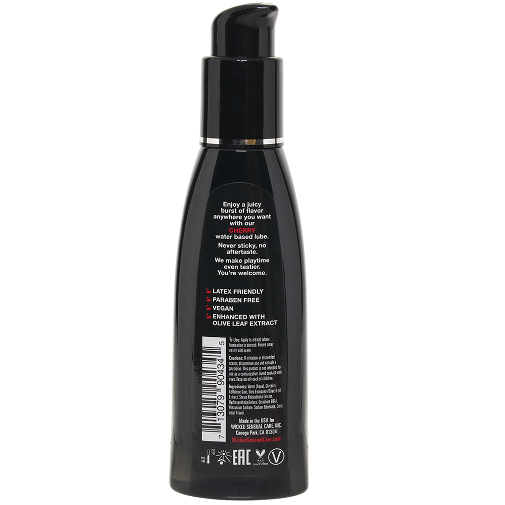 Aqua Lube Cherry Flavored Water-Based Lube - Edible, Vegan, Toy & Condom Safe