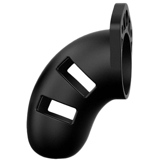 ManCage 20: Elite 3.5" Black Silicone Chastity Cage for Ultimate Control