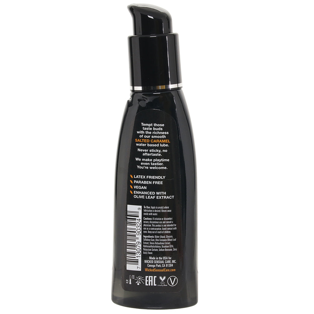 Wicked Aqua Flavored Lube: Salted Caramel | Luxurious Water-Based Pleasure 4oz
