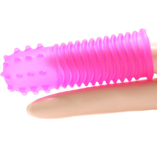 CalExotics Pink Silicone Finger Tickler: Elevate Intimate Play with Textured Sensation