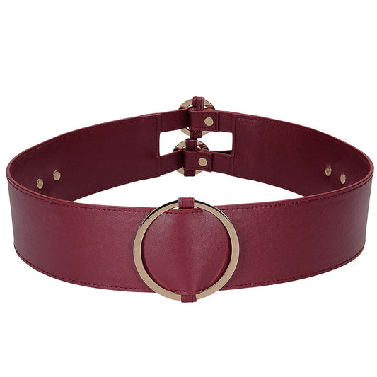 Ouch! Halo Burgundy Waist Bondage Belt - Seductive Luxury & Versatile Play