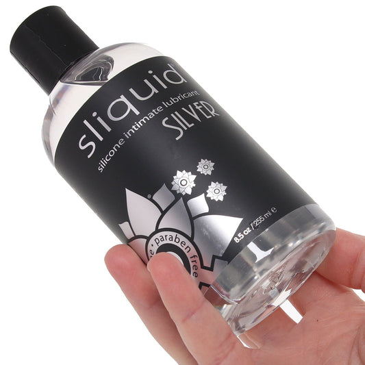 Silver Silicone Intimate Lubricant in 8.5oz/255ml