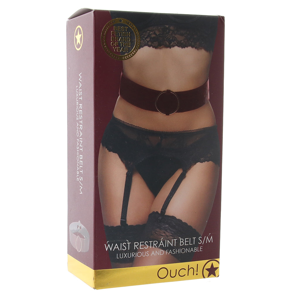 Ouch! Halo Burgundy Waist Bondage Belt - Seductive Luxury & Versatile Play