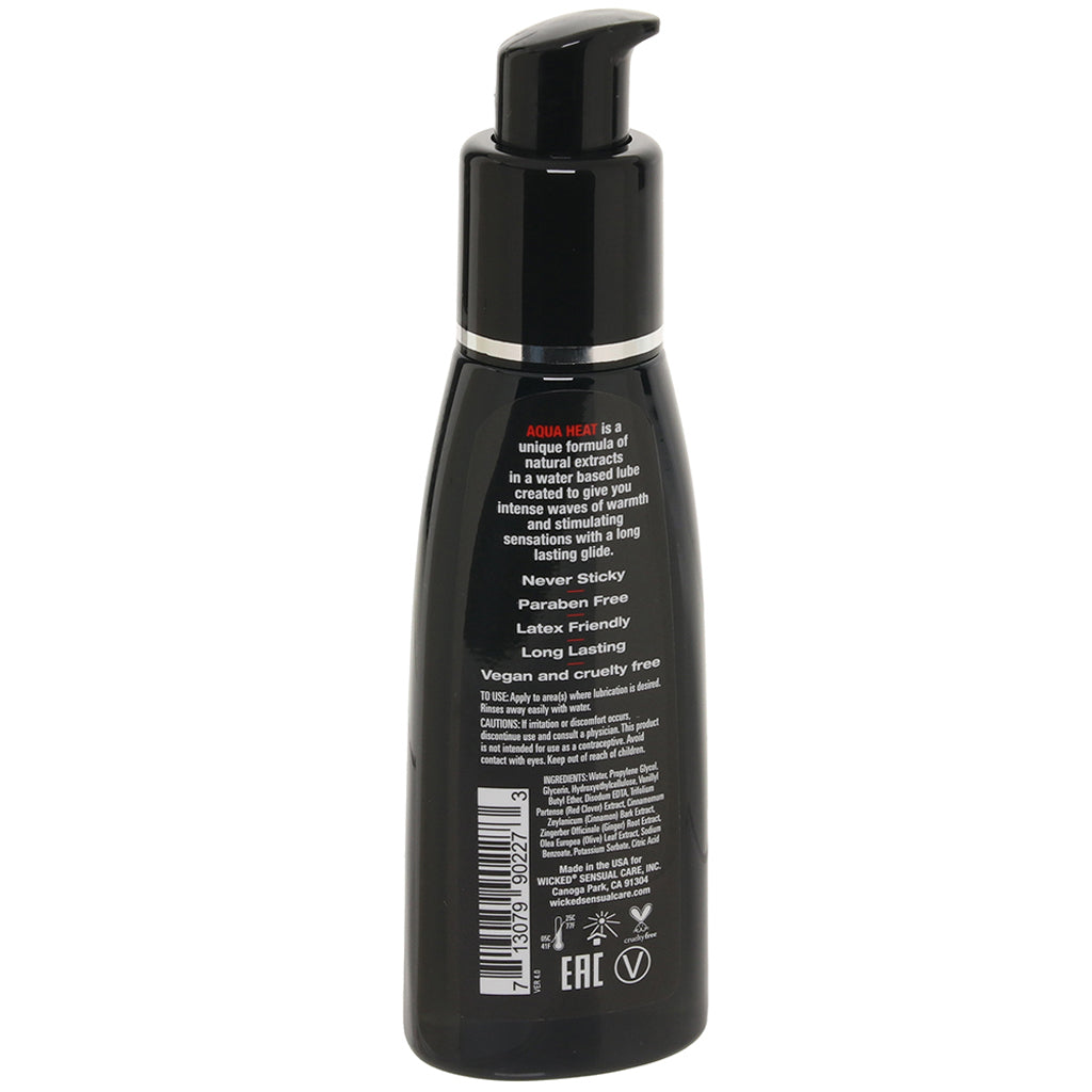 Aqua Lube Aqua Heat Warming Lubricant - Silky, Stimulating, & Stain-Free 2oz/60ml