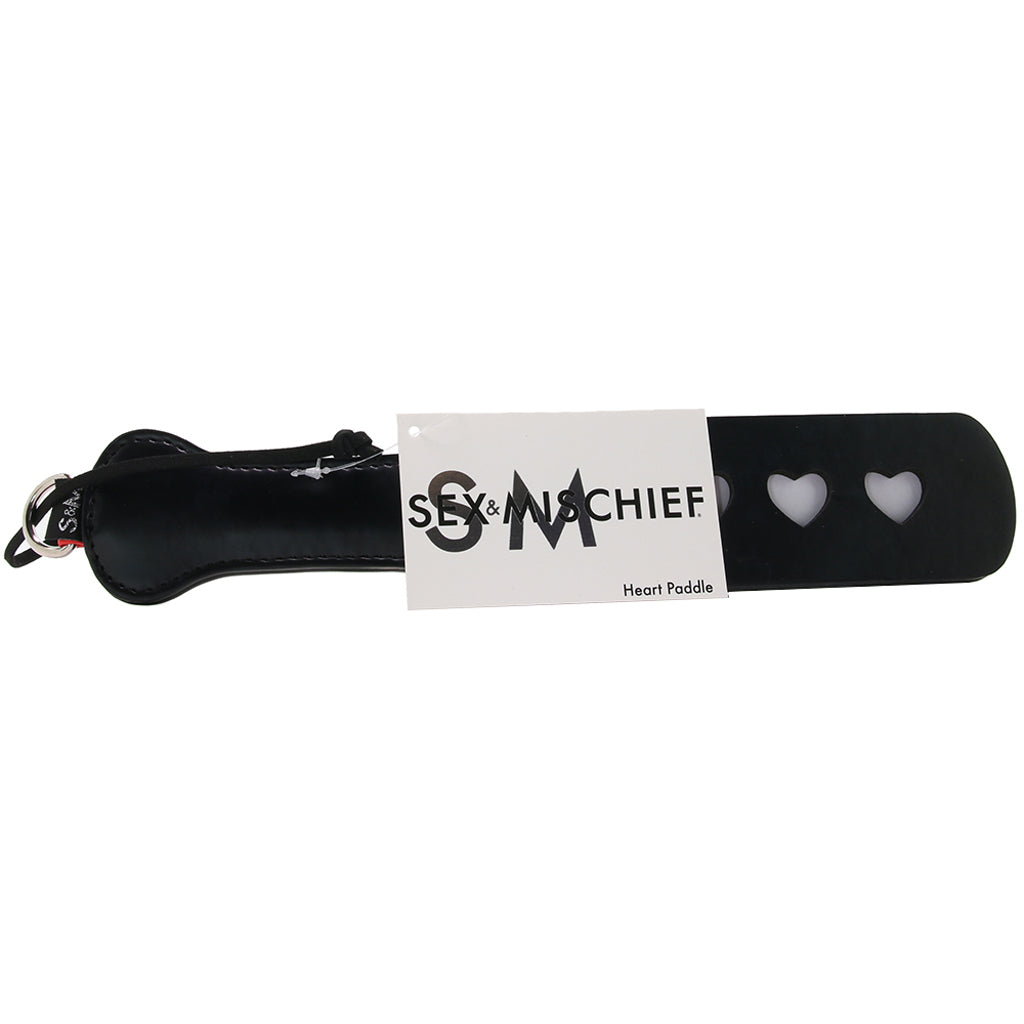 Sex & Mischief Heart Split Paddle: Precision & Passion in Vegan Leather