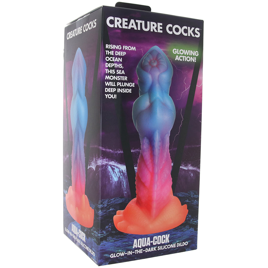 Creature Cocks Creature Cocks Aqua-Cock Glow-in-the-Dark Dildo - Vibrators - HoneyHugs Canada (View 6)
