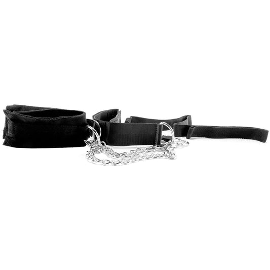 Lux Fetish Deluxe Bondage Play: Adjustable Collar, Cuffs & Leash Set