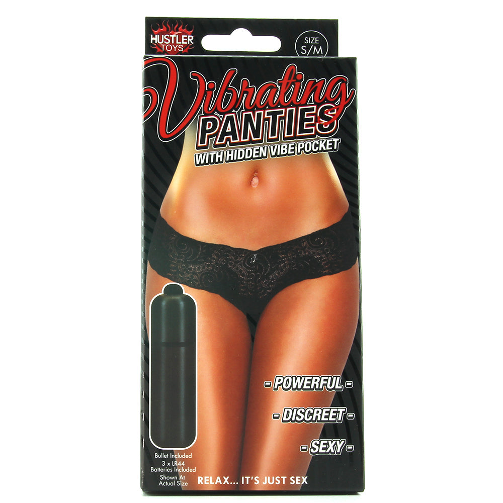 Hustler's Enchanting Lace Thong with Discreet Vibrator Pocket
