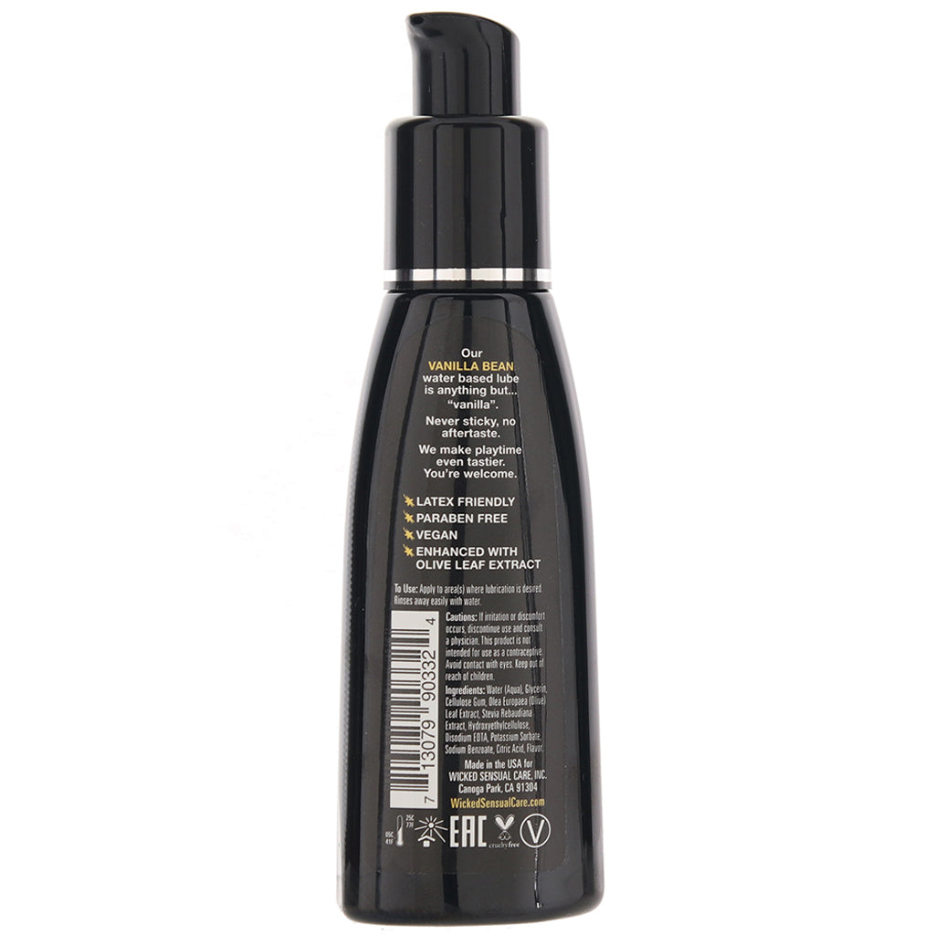 Aqua Lube Vanilla Bean Flavored Water-Based Personal Lubricant - Edible & Vegan