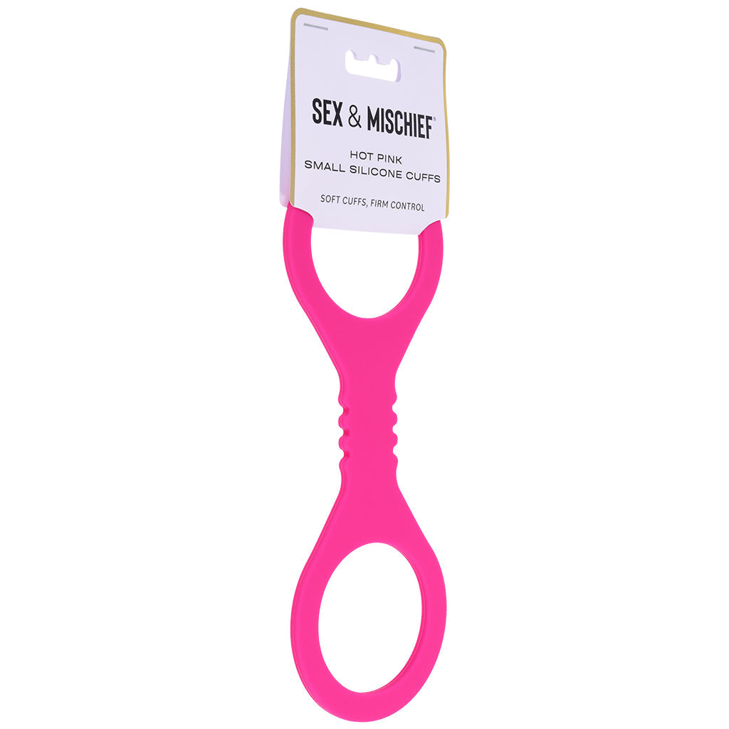 Sex & Mischief Hot Pink Silicone Cuffs in Small
