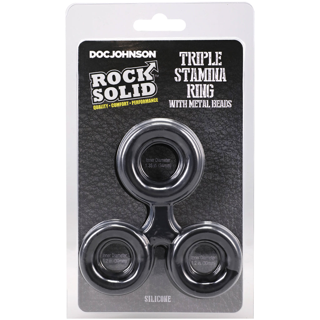 Rock Solid Triple Stamina Ring with Metal Beads