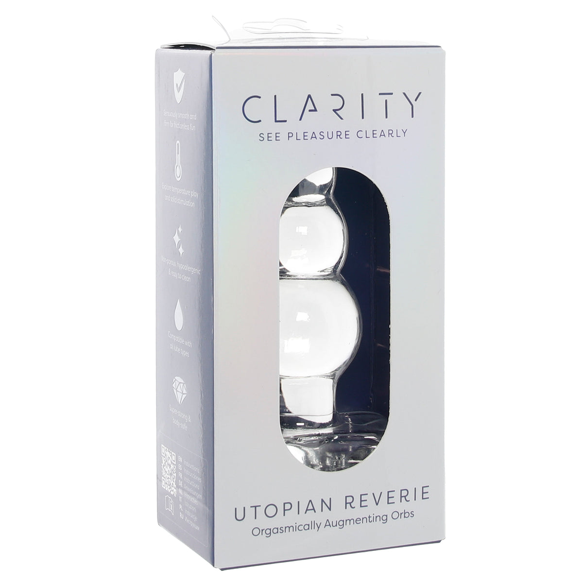Clarity Utopian Reverie Beaded Glass Butt Plug