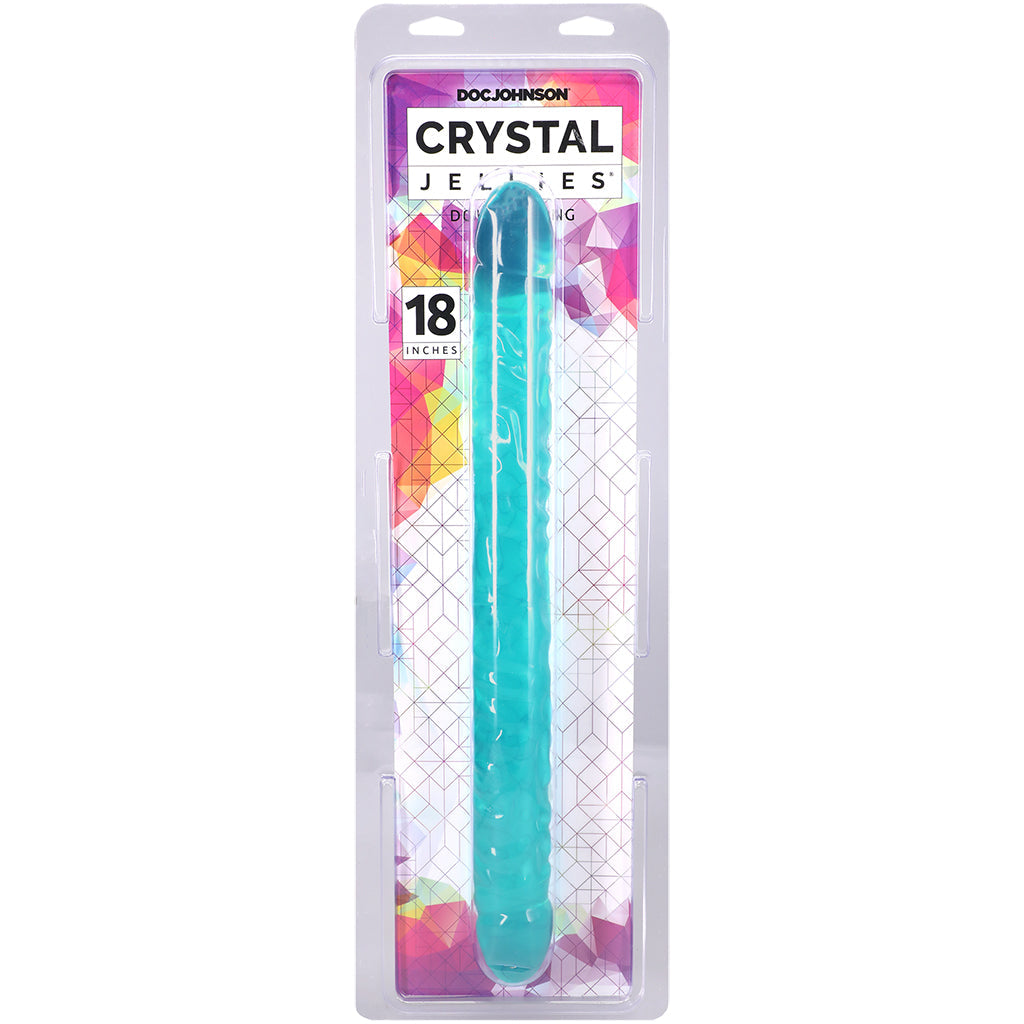 Crystal Jellies 18 Inch Double Dildo in Teal