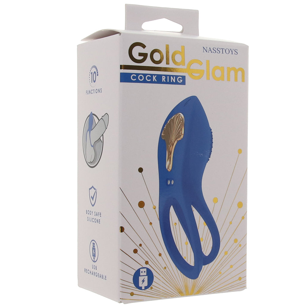 Nasstoys Gold Glam Vibrating Cock Ring - Vibrators - HoneyHugs Canada (View 9)