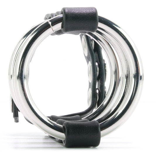 Blue Line Triple Metal C-Ring: Command Pleasure, Control Climax with Adjustable Ball Strap