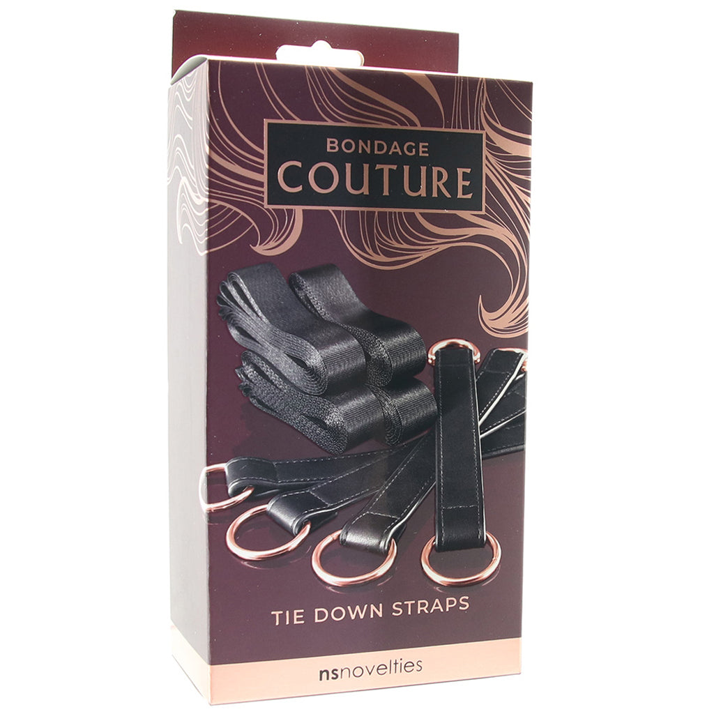 Bondage Couture Rose Gold Tie Down Straps: Luxurious Vegan Leather Restraints for Exquisite Play