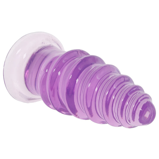 Crystal Jellies 7 Inch Anal Twist Butt Plug in Purple