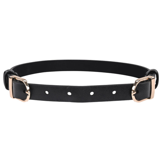 Sex & Mischief Double Buckle Day Collar | Luxe Vegan Leather & Gold