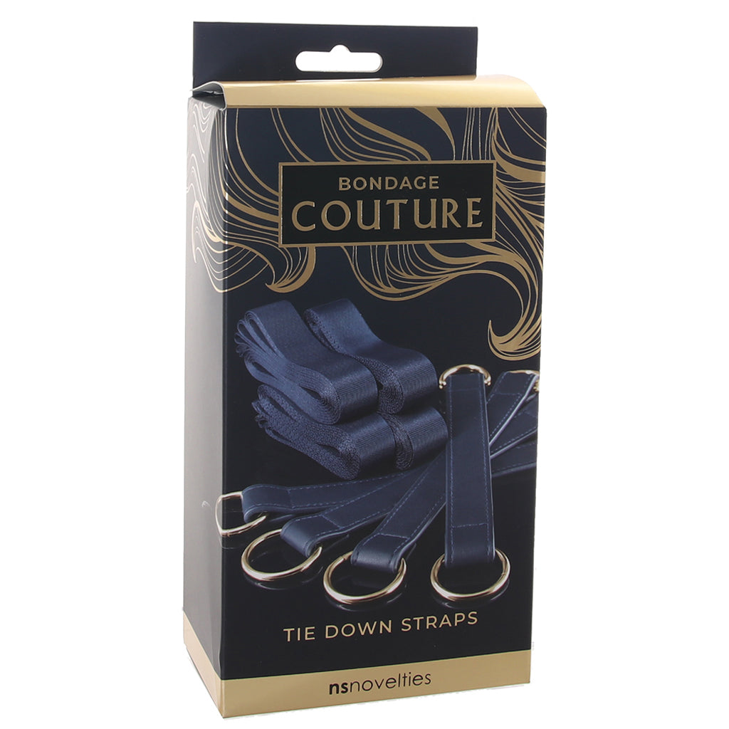 Bondage Couture Blue Tie Down Straps | Luxurious Vegan Leather Restraints