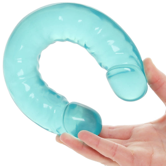 Crystal Jellies 12 Inch Double Dildo in Teal