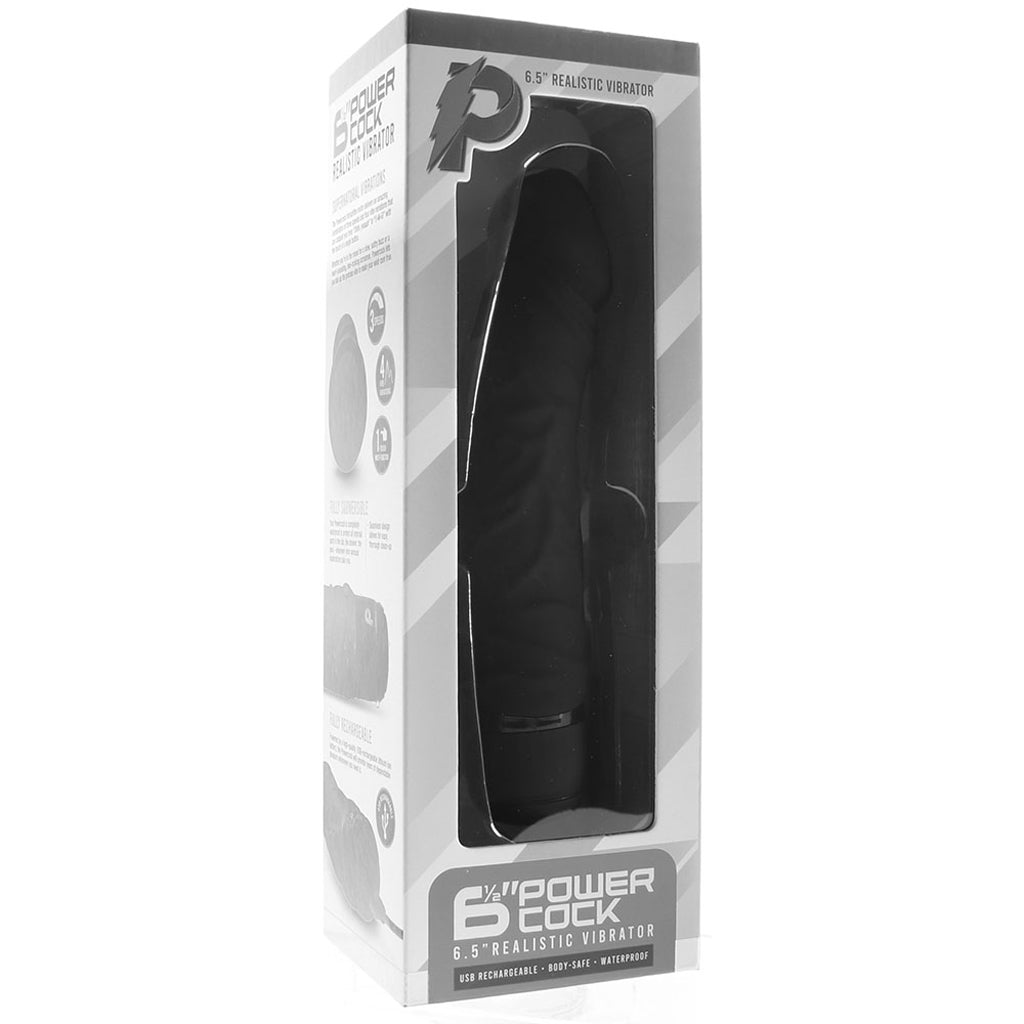 PowerCock 6.5 Inch Realistic Vibe in Black