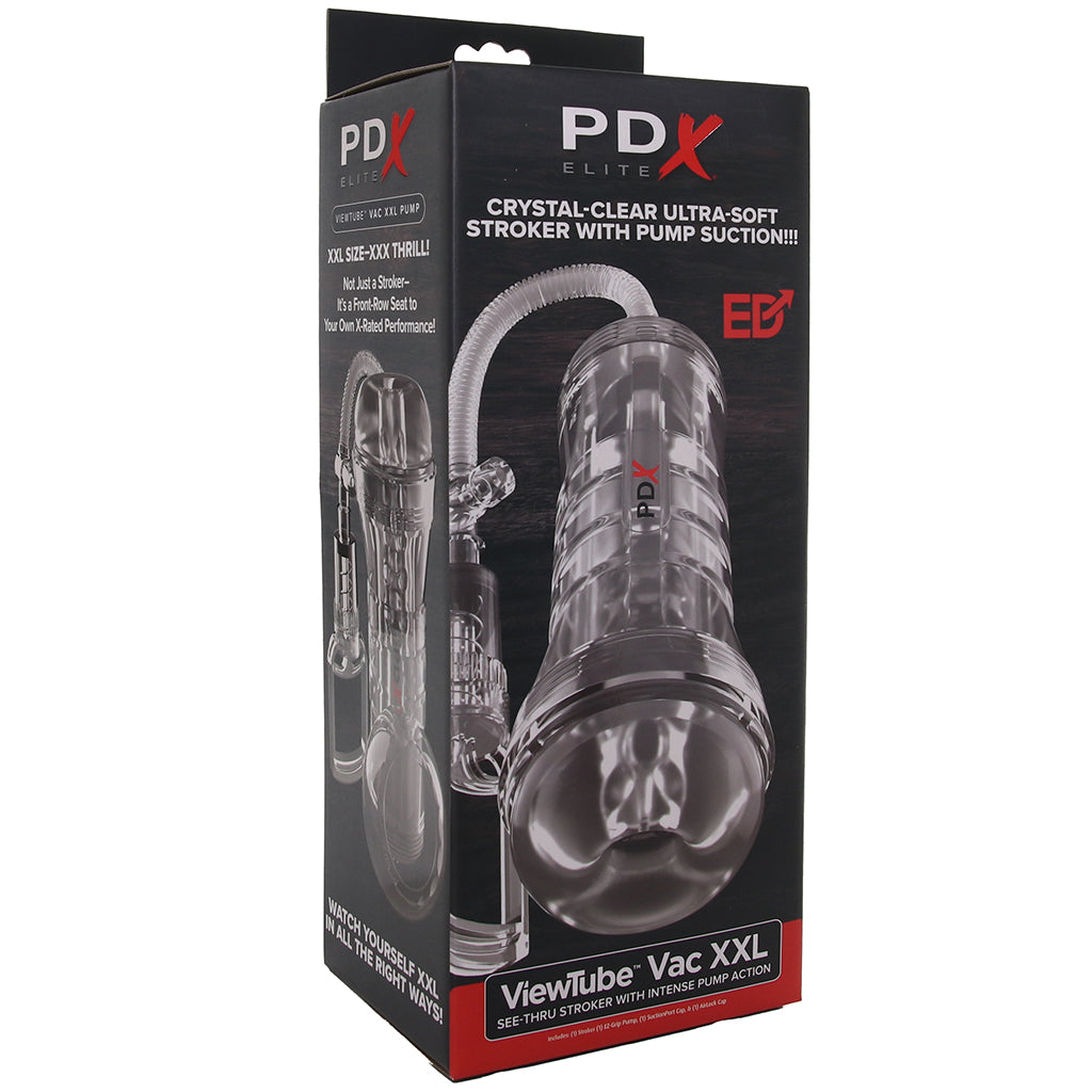 PDX Elite ViewTube Vac XXL Stroker with Hand Pump