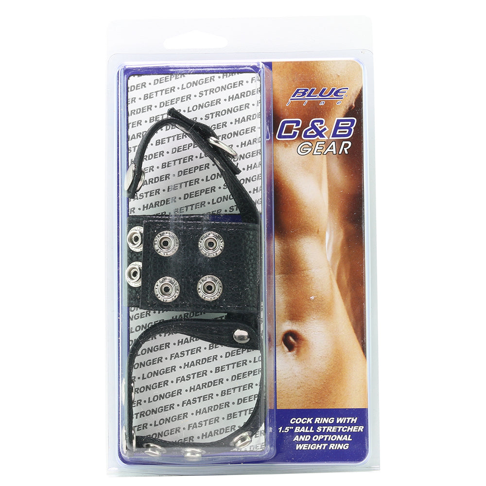 Blue Line 1.5 Inch Cock Ring, Ball Stretcher & Weight Ring