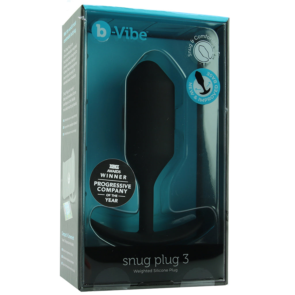 B-Vibe Snug Plug 3: Luxury Weighted Silicone Butt Plug for Deep & Lasting Pleasure