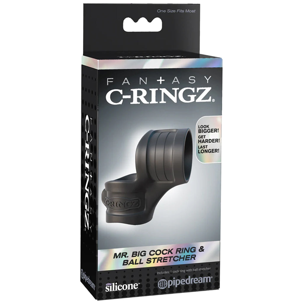 Mr. Big Black Elite Silicone Cock Ring & Ball Stretcher – Amplify Sensation & Presence