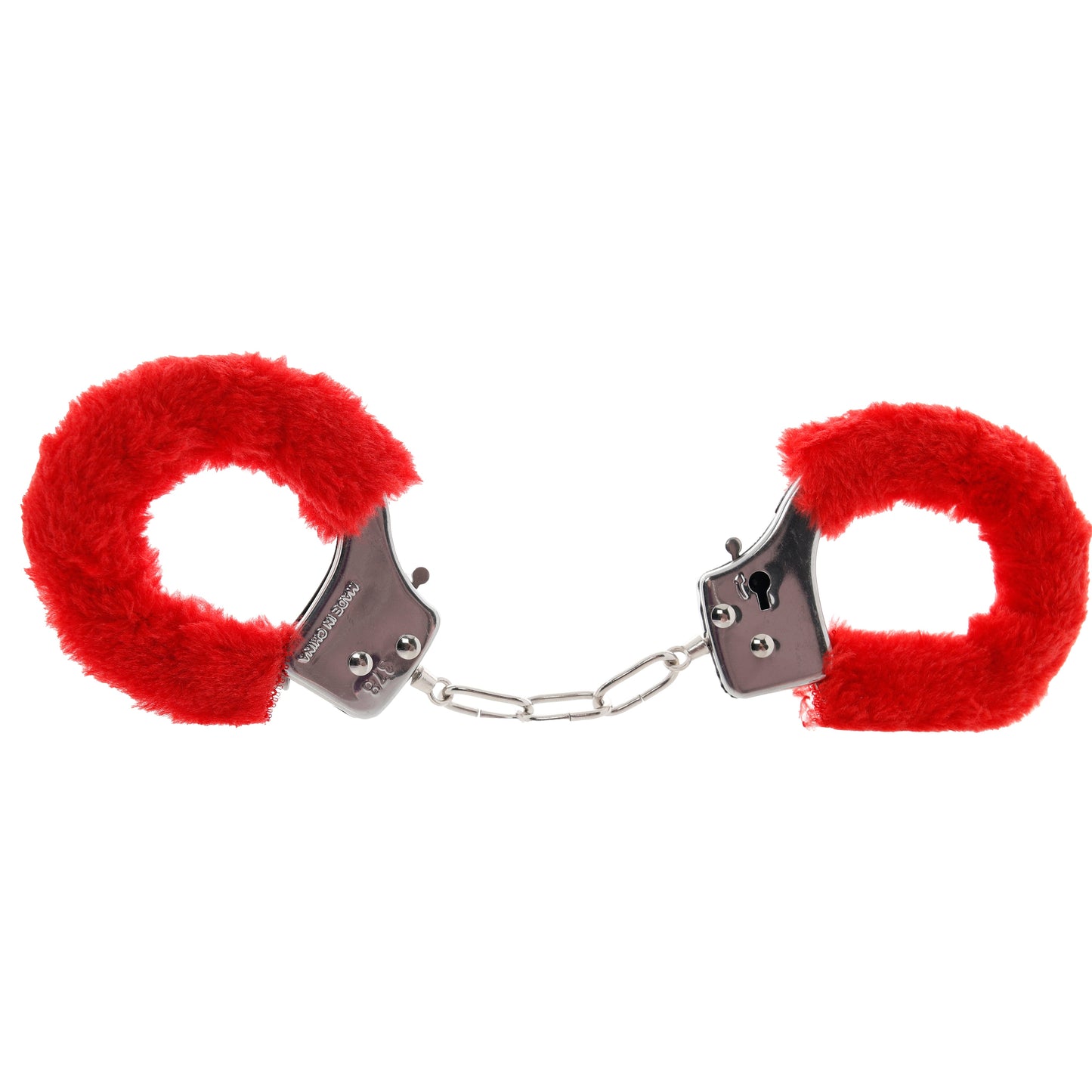 Furry Hand Cuffs in Red