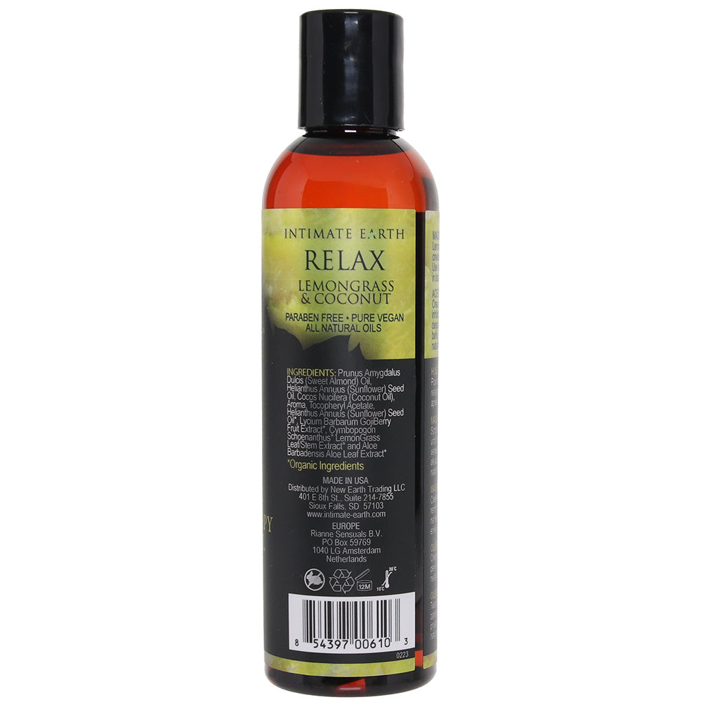 Relax Massage Oil 4oz/120ml in Lemongrass & Coconut