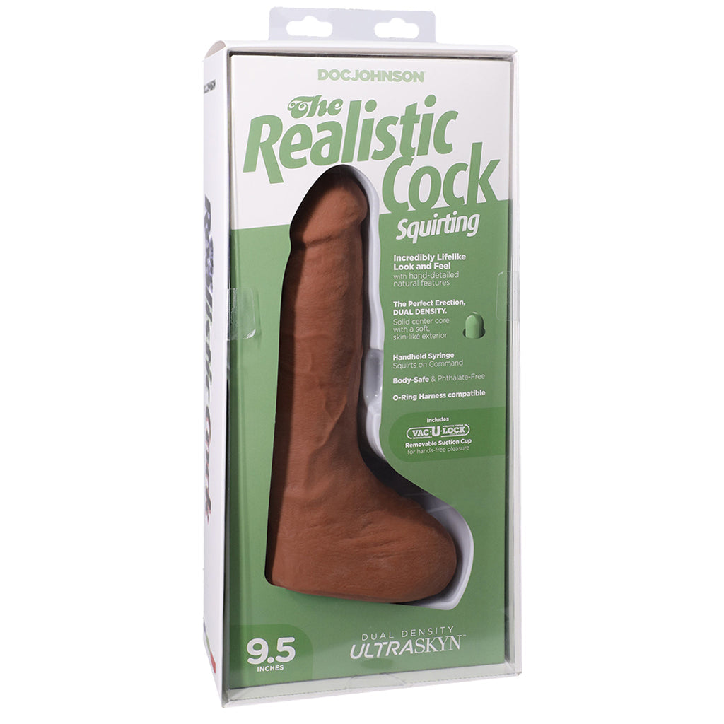 The Realistic 9.5 Inch Squirting Cock in Caramel