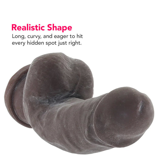 Dr. Skin Plus 7 Inch Girthy Poseable Dildo in Chocolate