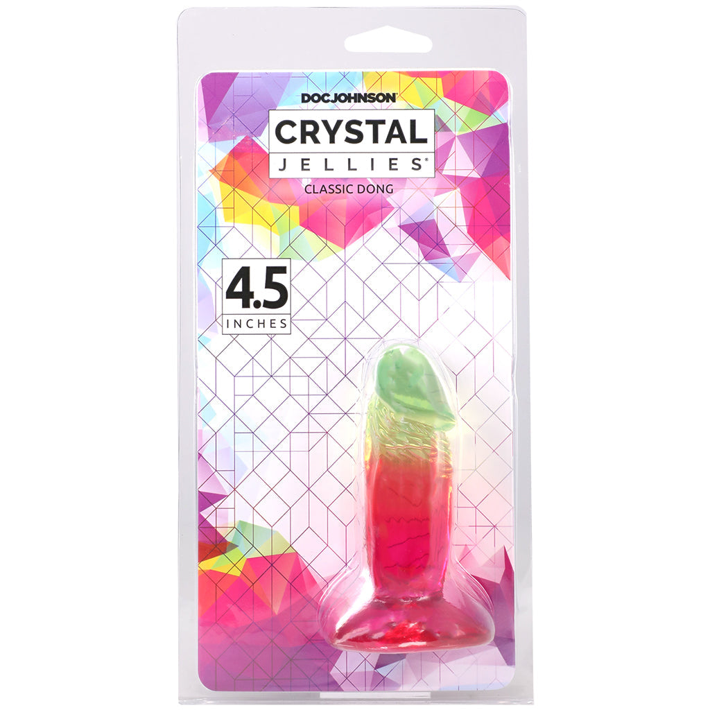Crystal Jellies 4.5 Inch Classic Dildo in Rainbow