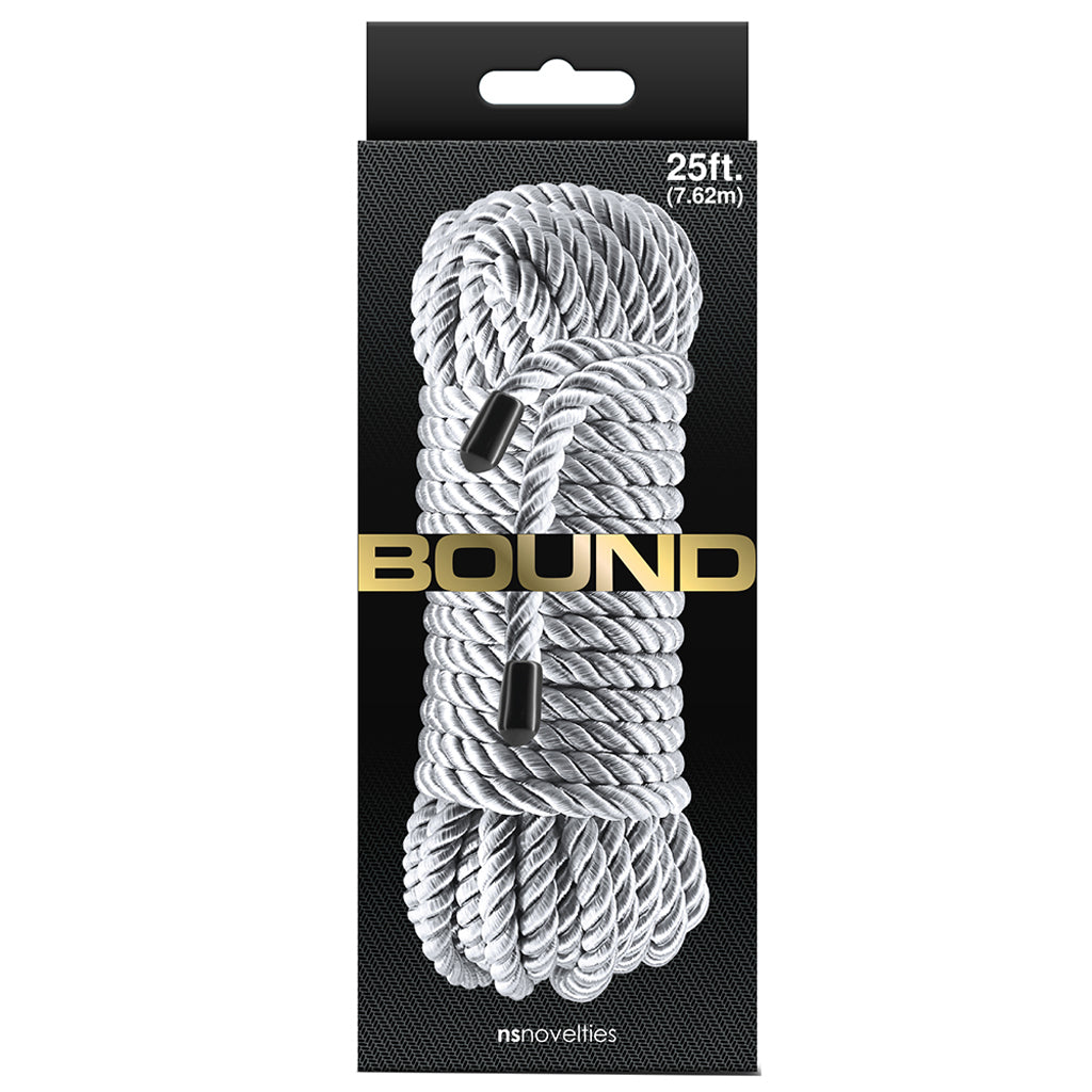 Bound 25 Foot Silver Rope: Luxurious Soft Poly Restraint for BDSM & Fetish
