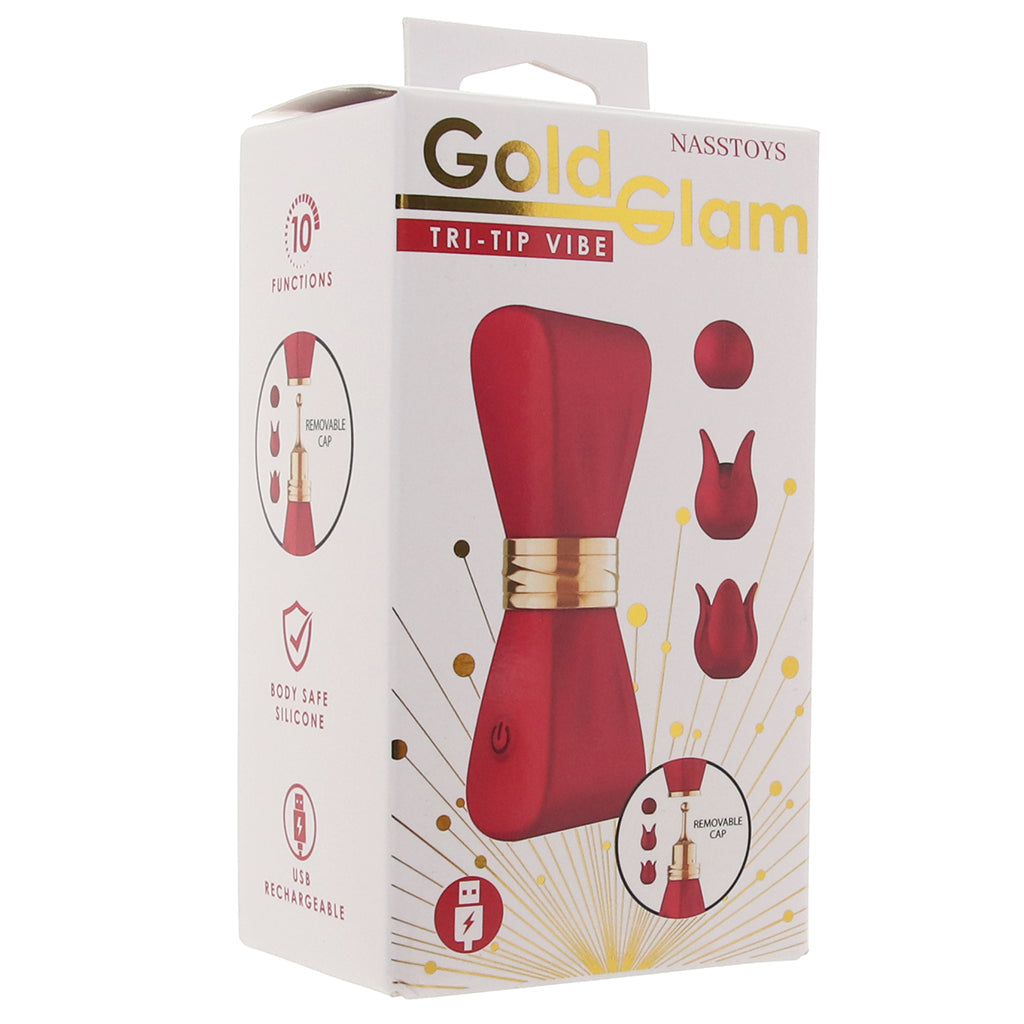 Nasstoys Gold Glam Tri-Tip Vibe - Vibrators - HoneyHugs Canada (View 9)