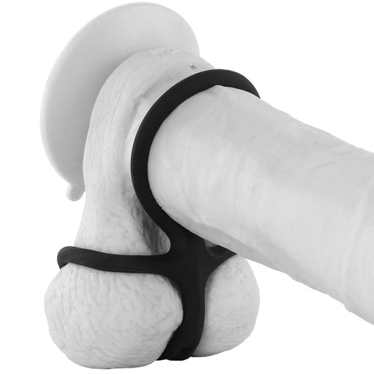 CalExotics Black Silicone Ball Spreader: Amplify Pleasure & Endurance