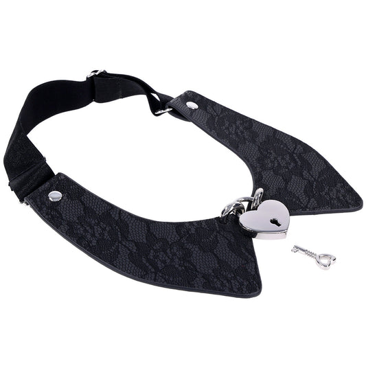 S&M Heartbound Lace Day Collar: Lockable Elegance for Everyday Allure & Intimate Play