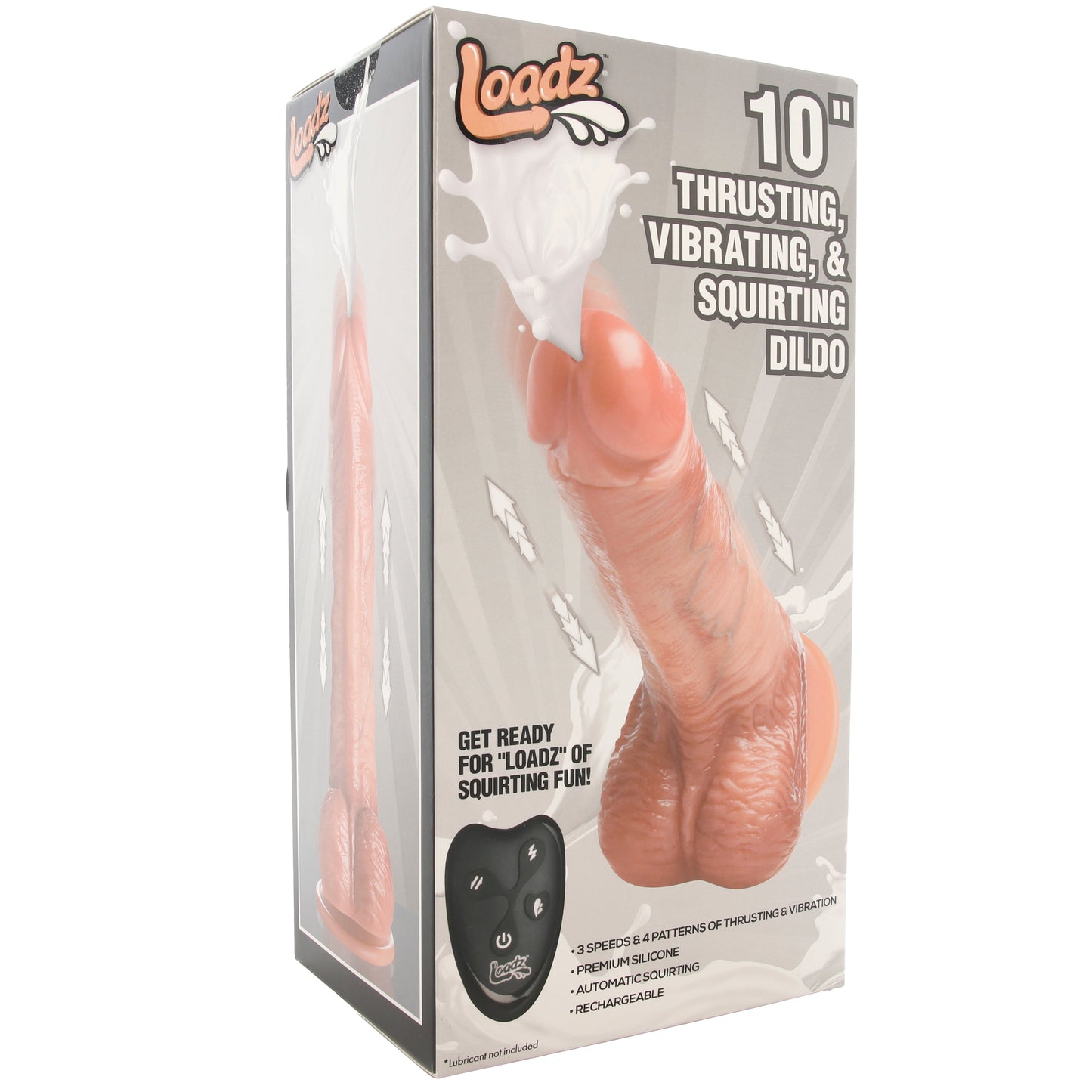 Loadz 10 Inch Thrusting, Vibrating, & Squirting Dildo
