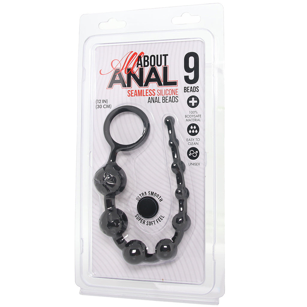 Electric Eel Seamless Silicone Anal Beads - All About Anal Black Edition for Gradual Pleasure