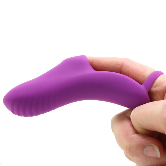 Deeva Fuzu Silicone Fingertip Massager Vibe in Purple - Vibrators - HoneyHugs Canada (View 2)