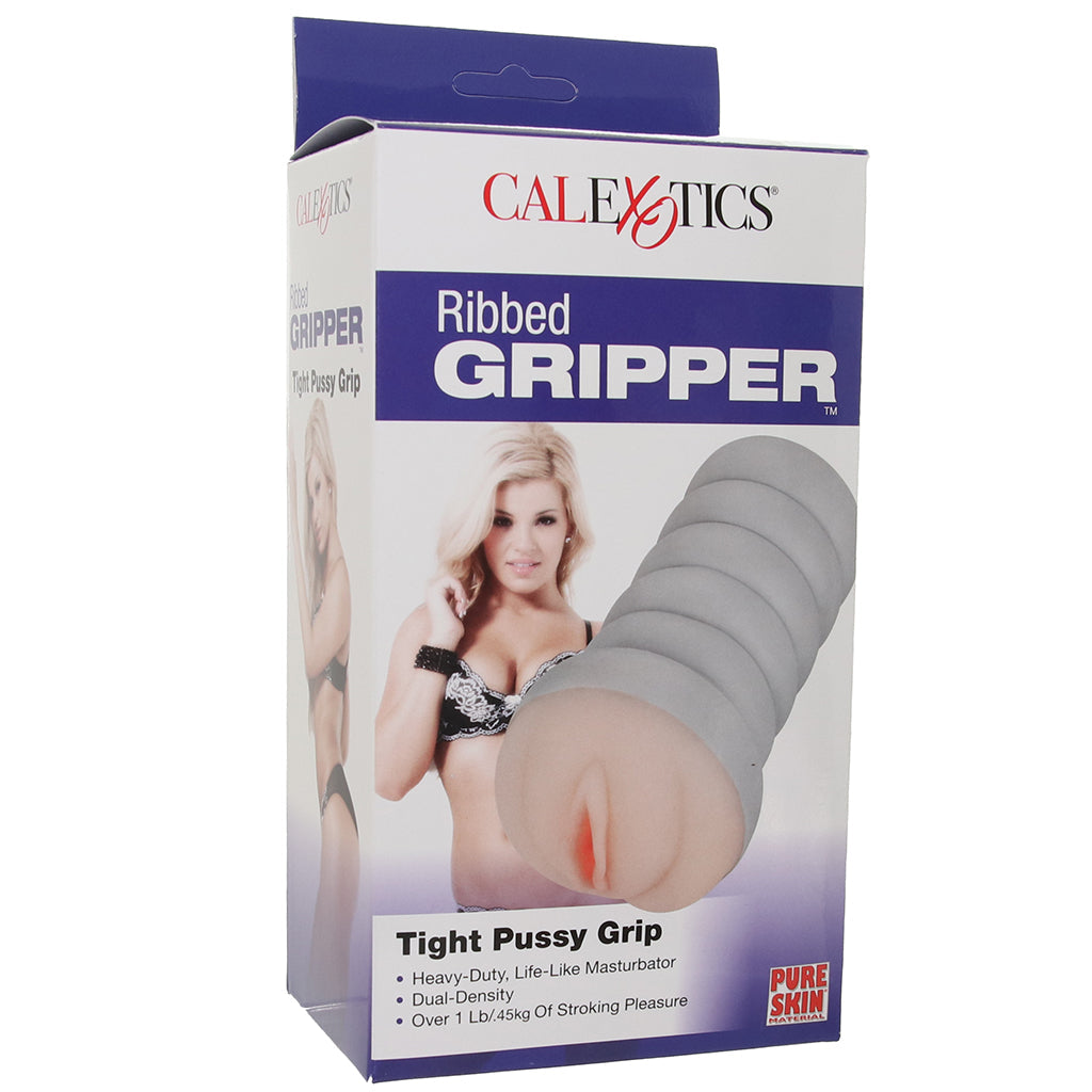 Ribbed Gripper Tight Pussy Stroker in Light