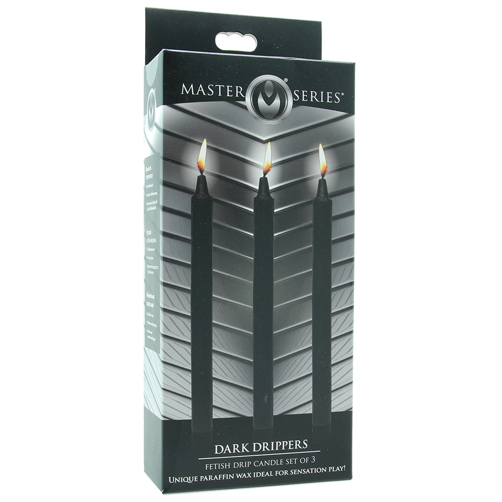 Master Series Dark Drippers: Black Wax Play Candles (Set of 3) for Seductive & Intense Rituals