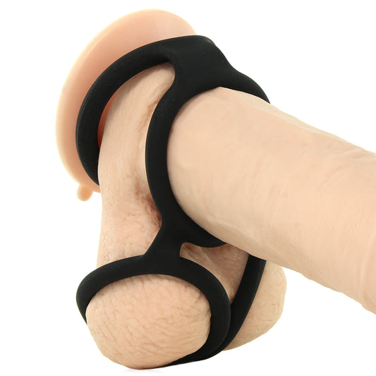 CalExotics Full Erection Spreader in Black | Premium Silicone Cock & Ball Device