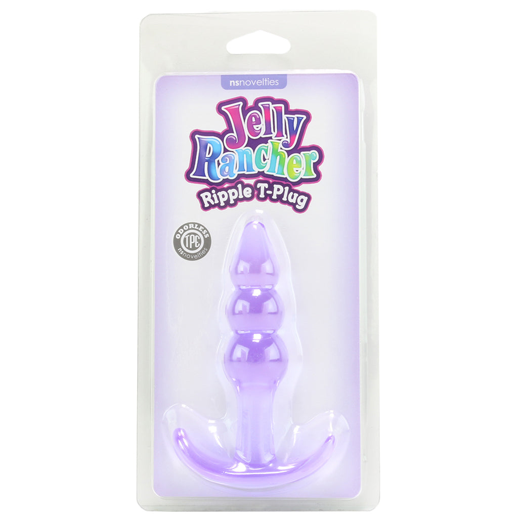 Jelly Rancher Ripple T Butt Plug: Luxurious Silicone Anal Pleasure for Beginners in Purple