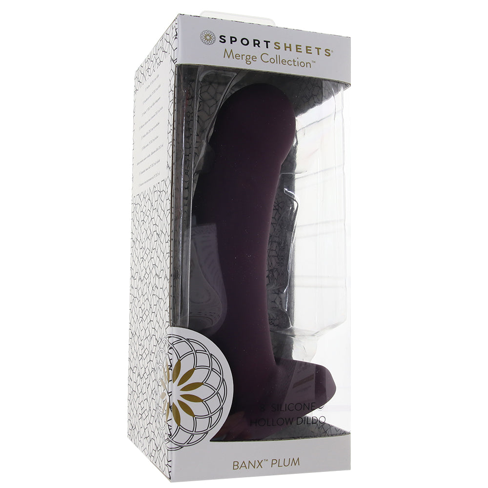 Sportsheets Banx 8 Inch Hollow Silicone Dildo in Plum - Vibrators - HoneyHugs Canada (View 6)
