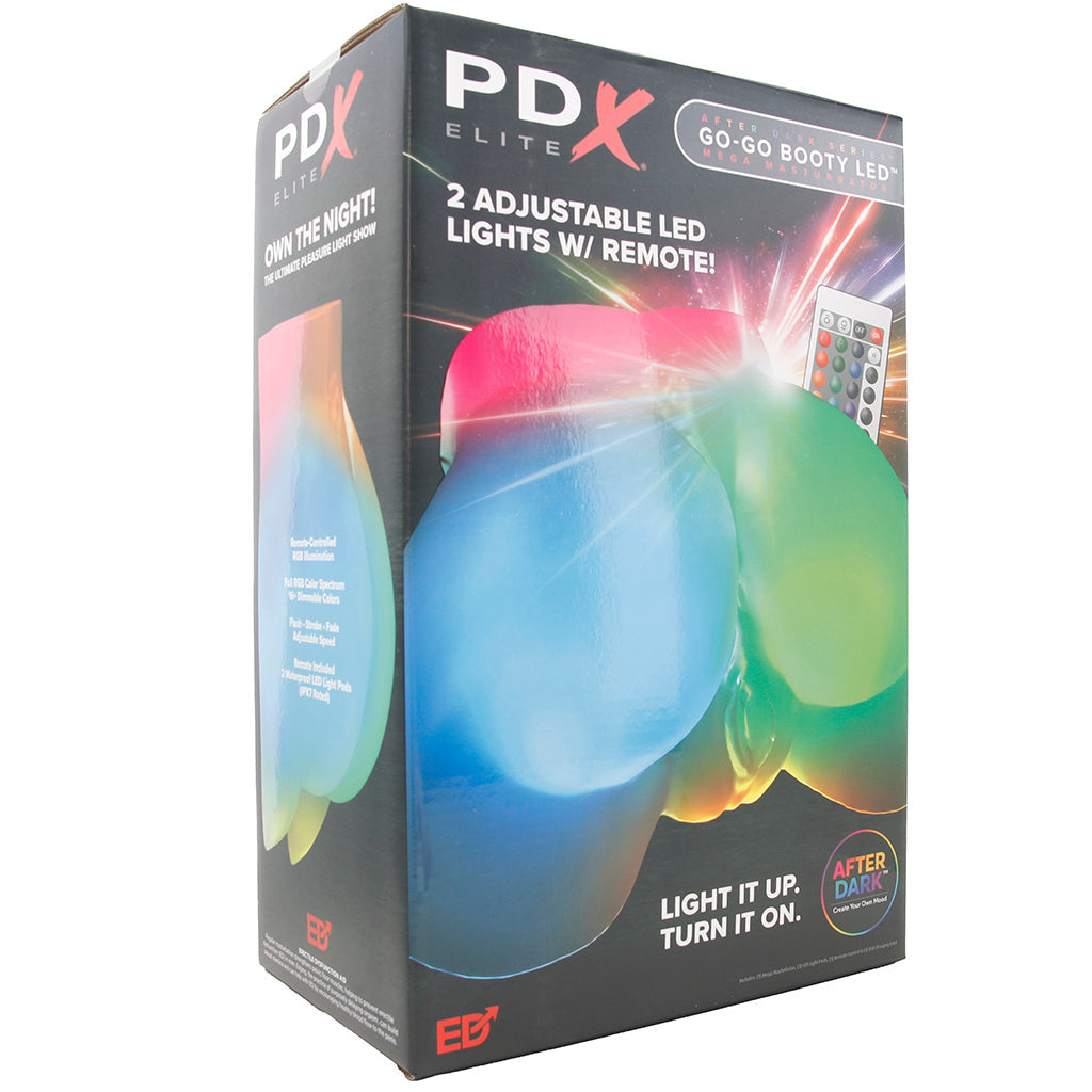 PDX Elite Go-Go Booty LED Mega Masturbator in Frosted