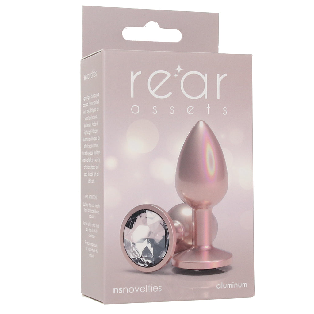 Rear Assets Small Metal Butt Plug in Champagne