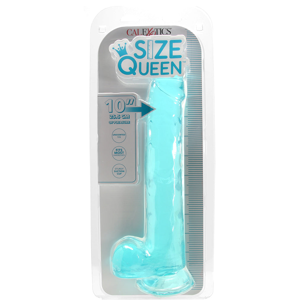 Size Queen 10 Inch Jelly Dildo in Teal