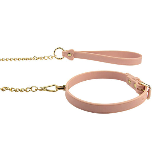 Temptasia Ardor Silicone Collar & Leash in Pink